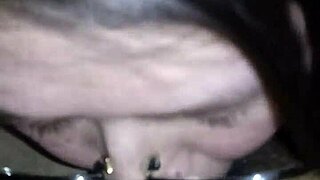 Young babe deepthroats monster cock then gets pussy fucked outdoors in public car