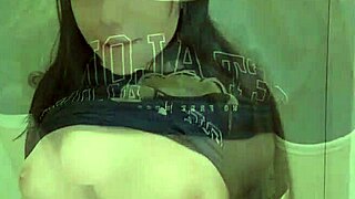 skinny amateur 18+ year old teen girl masturbates her tight pussy alone in bathroom