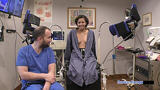 neighbor rebel wyatt spreads shaved pussy in first gyno exam