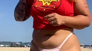 beach tattoo guy flashes dick i show big pussy