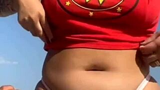 beach tattoo guy flashes dick i show big pussy