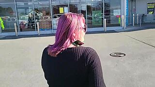 omg this kiwi milf slut pierced and tattooed takes it hard in store changing room 😈 creampie pt1