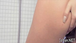 Petite Teen Babe Fingers Tight Cunt and Huge Tits with Wet Dildo Toys Solo