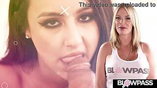 hot brunette slobbers deep on cock messy pov blowjob facefuck