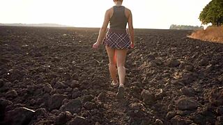 i cant stop watching this schoolgirl's upskirt cameltoe panties flash outdoors