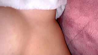 daddy stretches petite latina's tight ass gaping anal fuck on bed ay aaay