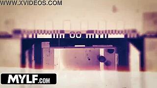 Bad doctor bends milf over for rough doggystyle creampie in office