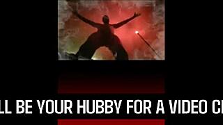 hubby parody where cubby milf's big tits and tight pussy get missionary pounded naked on bed