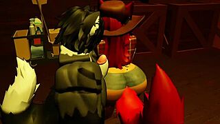 Hot Cowgirl Milks BIG DICKED Wolf While Getting Fucked Hard