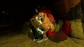 Hot Cowgirl Milks BIG DICKED Wolf While Getting Fucked Hard