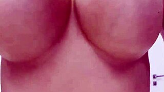 monika fox strips naked at home smears cream over pierced big tits and juicy ass