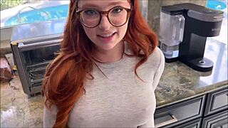 naomi hughes redhead stepdaughter rides alex adams' cock then gets creampied pov taboo