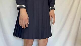 imagine slipping sexy lingerie and a shiny anal plug into that sailor uniform schoolgirl?