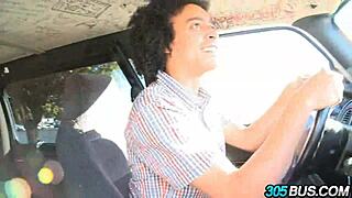 innocent teen slut takes cash for public bus dick ride