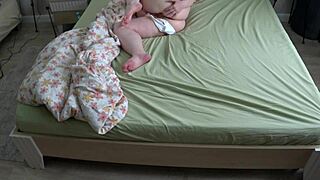 chubby pawg wife sneaks bedtime masturbation in white panties till orgasm spied on cam