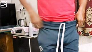 small clitty femboy shows off her workout skills to boyfriend on video call