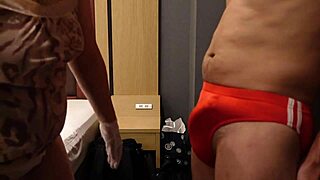 Bloomers Hide Erect Cock from Sadistic Slaps and Kicks!