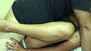 he tattoos her sexy pussy then she pays with a creamy internal creampie finish