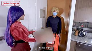 pizza delivery guy gets ridden by horny latina housewife