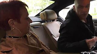 cougar sucks double cocks in threesome