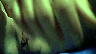 She spreads wide for close-up clit teasing with wet gaping cucumber insertion.