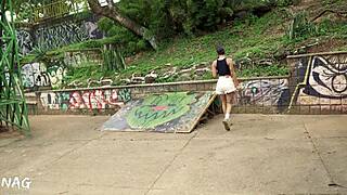 found this fat czech milf flashing huge ass in public park