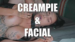 stepson dreams of pounding stepmom's wet pussy missionary in shared hotel room till facial blast