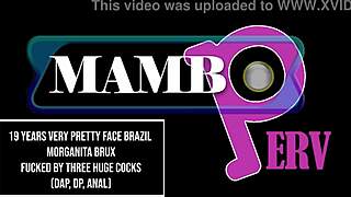 Morganita Brux takes three monster cocks in DAP