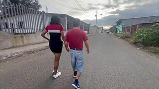 Having fun group ass worshiping sex in public park with whore girlfriend and horny stranger