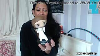 Maxine X squirts moaning in heels on webcam solo