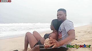Beach Romance Turns To Hardcore Ebony Pounding In House