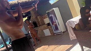 Called beach house party girls for review but they start anal orgy interracial tits bouncing wild!