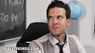 college hottie vina sky bends over for supervisors big cock on her last teaching day rides him cowgirl deepthroat cum