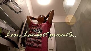 HOTTEST REDHEAD Strips T-Shirt PANTIES in Bathroom Reveals Tight ASS PUSSY Solo Tease!