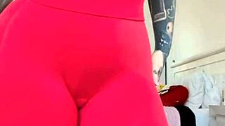 melody radford tries on sheer gym tights showing huge fake tits then gets fucked close up