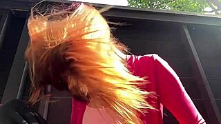 WOW! ITALIAN MILF ARTEMISIA'S LONG HAIR FETISH OUTDOOR PLAY!!