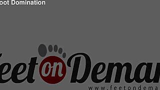 Roxanne locks her stocking slave in cage for footjob femdom tease 😈🦶