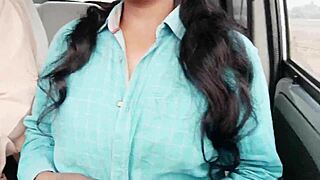 Teen girl spreads in car for uncle's dirty Telugu pounding on long drive!!