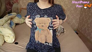 Skinny Teen Fingers Pussy Close-Up to Nipple Orgasm After School