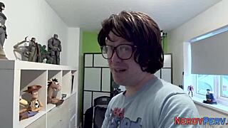 Big-titted British slut tricked into swallowing nerd's full dick