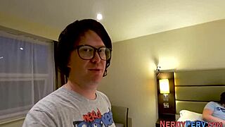 Big-titted British slut tricked into swallowing nerd's full dick