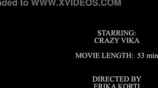horny vika's first wild double black cock penetration gaping ride eks601-01
