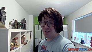 Big-titted British slut tricked into swallowing nerd's full dick