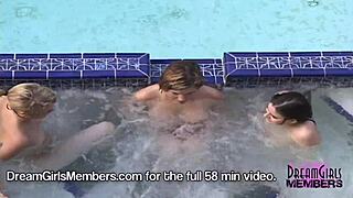 girls get naked at spring break party house 😍 licking pussies in jacuzzi