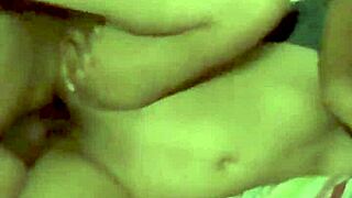 Petite tanned latina milf bent over bedroom bed moans loud during homemade doggystyle pussy pounding and blowjob.