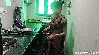 damn this horny indian wife skinny tits bouncing bent over kitchen doggystyle cumshot...