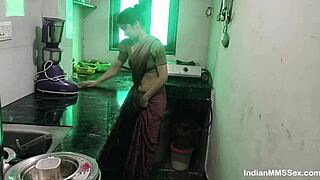 damn this horny indian wife skinny tits bouncing bent over kitchen doggystyle cumshot...