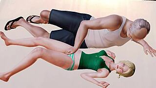 old man explores sweet young girl's body in steamy anime hentai adventure