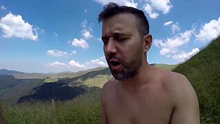 crazy holidays episode 3 has this blonde getting fucked outdoors by huge cock surrounded by mountains piss included