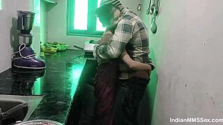 damn this horny indian wife skinny tits bouncing bent over kitchen doggystyle cumshot...
